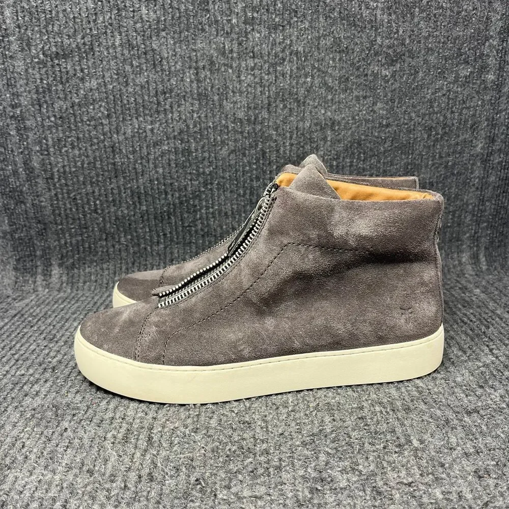 Frye Lena Zip Suede High Top Sneaker Bolt Grey Casual Women’s 9.5 M
